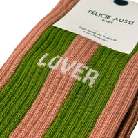 Lover | Chaussettes à rayures vertes pour femme